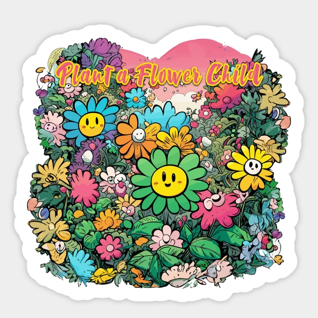 plant a flower child Sticker by Kingrocker Clothing